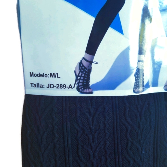 NWT Exi Black Winter Leggings Size M/L - Picture 2 of 4